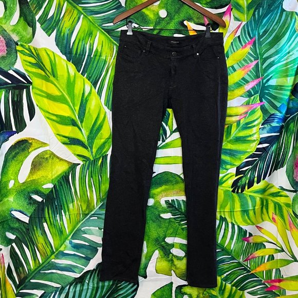 Ann Taylor Sz 8 Dark Grey Slim Straight Comfy Stretchy Cotton Blend Work Pants - Picture 4 of 11